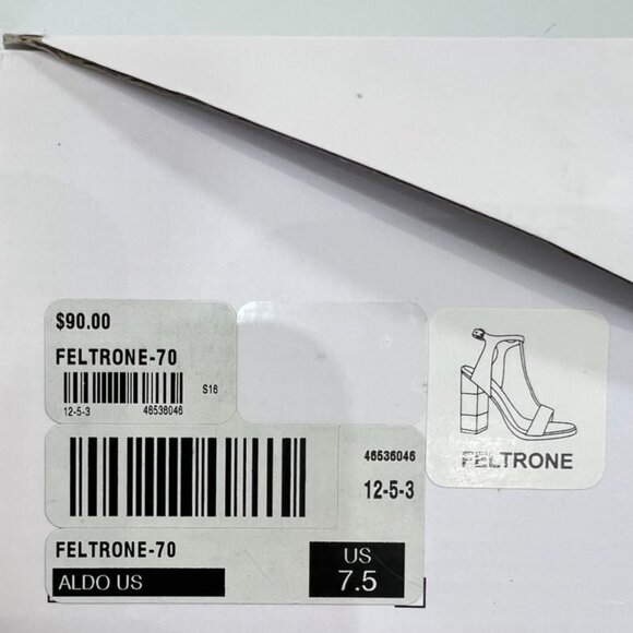 Aldo Women's Feltone-70 White Heeled Sandals Gold Accent Sz 7.5 With Box - Picture 5 of 9